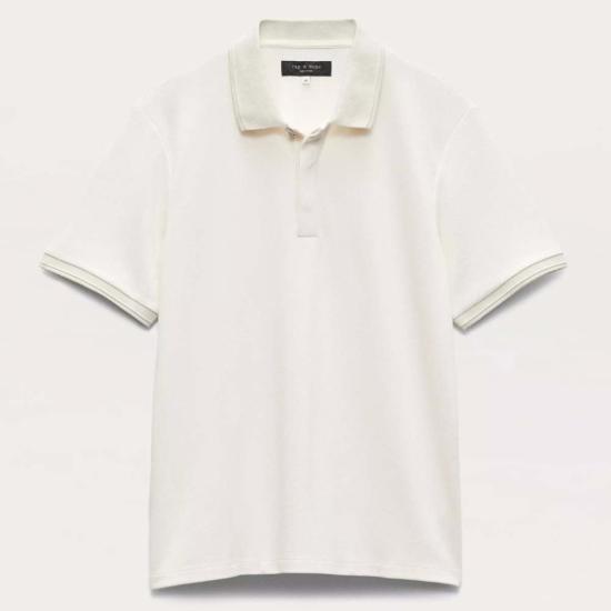  랙앤본 폴로 티셔츠 Rag & Bone Tech Pique Short Sleeve Polo Chalk