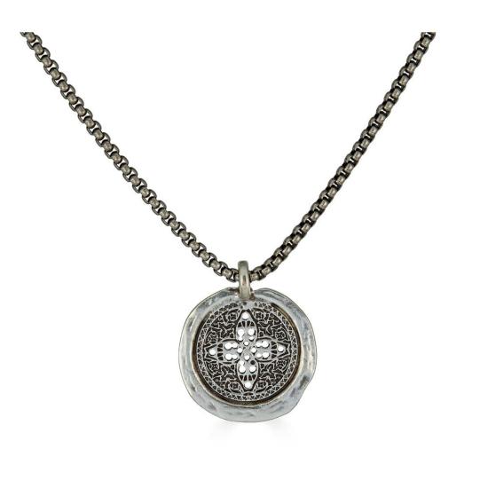  로니 폴 주얼리 목걸이/팬던트 필리그리 코인 목걸이 앤티크 실버 - LONI PAUL JEWELRY