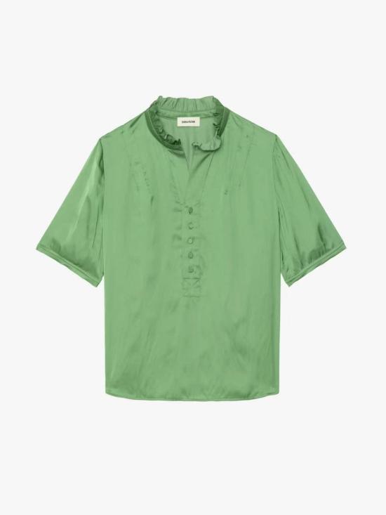  자딕앤볼테르 반팔 티셔츠 Zadig & Voltaire Topher 탑 Verveine - ZADIG & VOLTAIRE