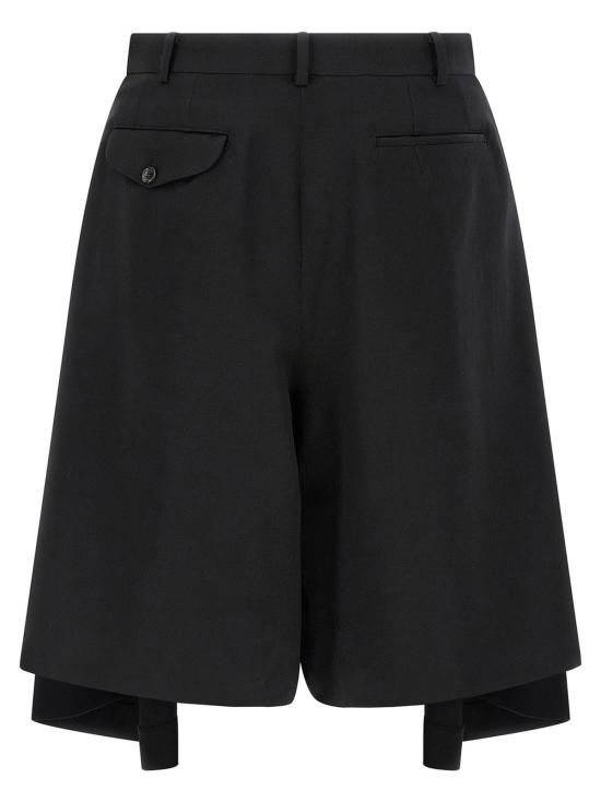  꼼데가르송 숏팬츠 Comme Des Garçons 블랙 울 버뮤다 쇼츠 - COMME DES GARCONS