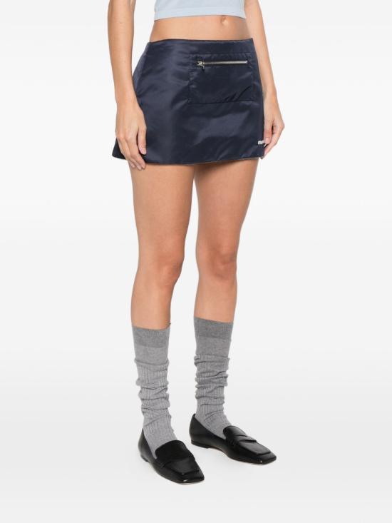 26SS 미우미우 테크니컬 가자르 플리스 스커트 MG2583181ASOOOF0008 Navy blue - MIU MIU