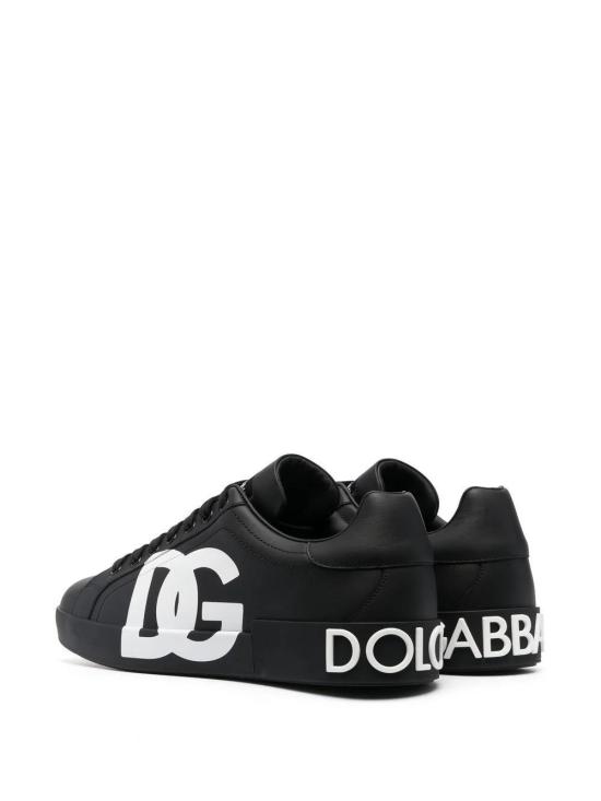 26FW 돌체앤가바나 DG 로고 카프스킨 나파 포르토피노 스니커즈 CS1772AC3308B956 Black - DOLCE & GABBANA