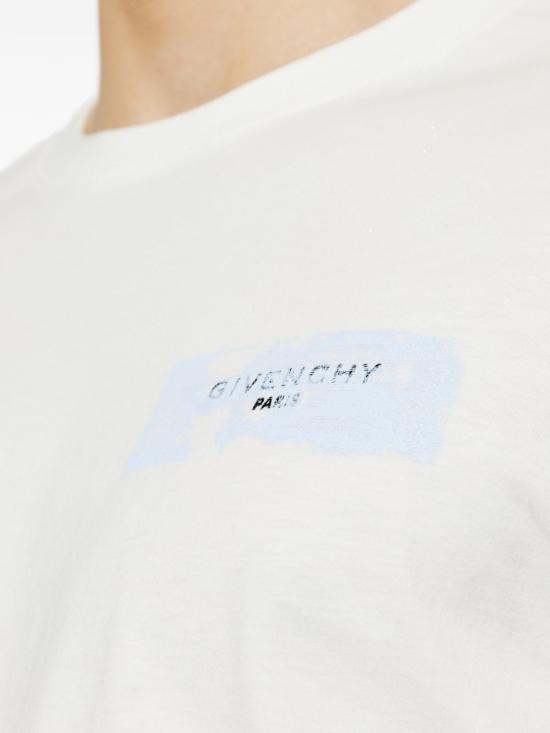 26FW 지방시 반팔 티셔츠 BM71NK3YUD128 WHITE BLUE - GIVENCHY
