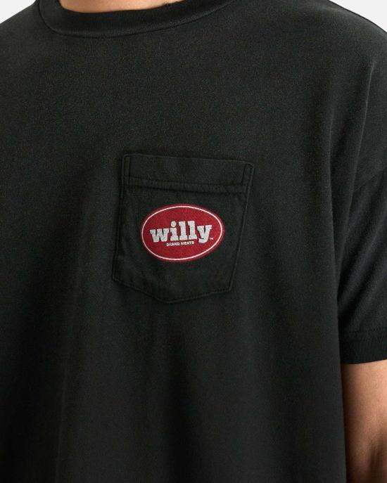  윌리 차바리아 반팔 티셔츠 초리조 디스트로이드 이지 티셔츠 워시드 블랙 - WILLY CHAVARRIA