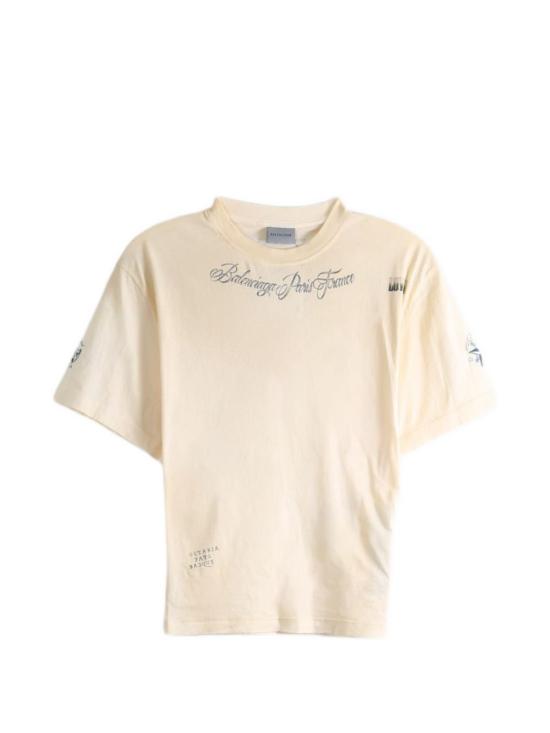 26FW 발렌시아가 클래식 잉크 코튼 티셔츠 A0016UTUVQ39002 Beige
