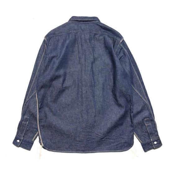  사무라이 진스 데님 셔츠 사무라이 진 Sjws Sc02 W 사무라이 코튼 데님 워크 셔츠 - SAMURAI JEANS