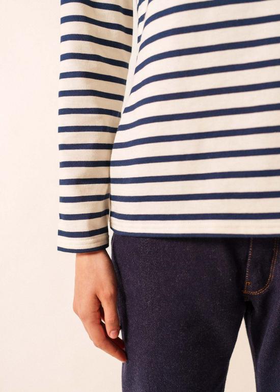  세인트제임스 긴팔 티셔츠 Saint James Minquidame Breton 셔츠 Ecru/Navy - SAINT JAMES