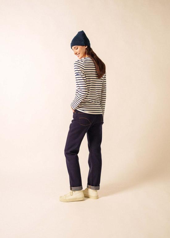  세인트제임스 긴팔 티셔츠 Saint James Minquidame Breton 셔츠 Ecru/Navy - SAINT JAMES