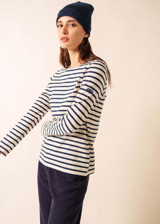  세인트제임스 긴팔 티셔츠 Saint James Minquidame Breton 셔츠 Ecru/Navy