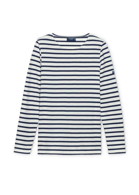  세인트제임스 긴팔 티셔츠 Saint James Minquidame Breton 셔츠 Ecru/Navy - SAINT JAMES