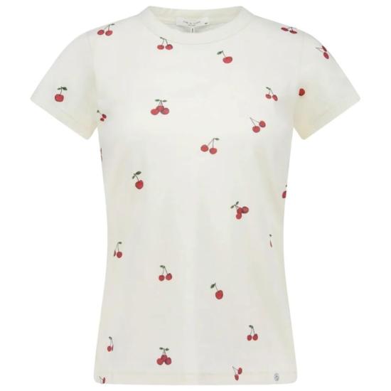  랙앤본 반팔 티셔츠 Rag & Bone All Over Cherry 티셔츠 화이트 멀티