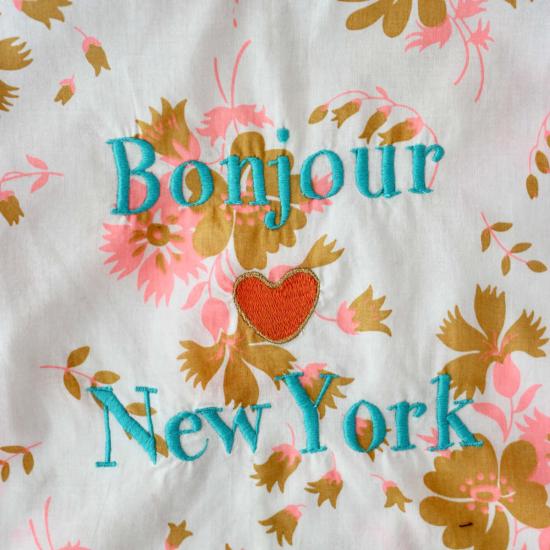  [키즈] 봉주르 티셔츠 어린이용  , 플라운스 부케 플루오 - BONJOUR