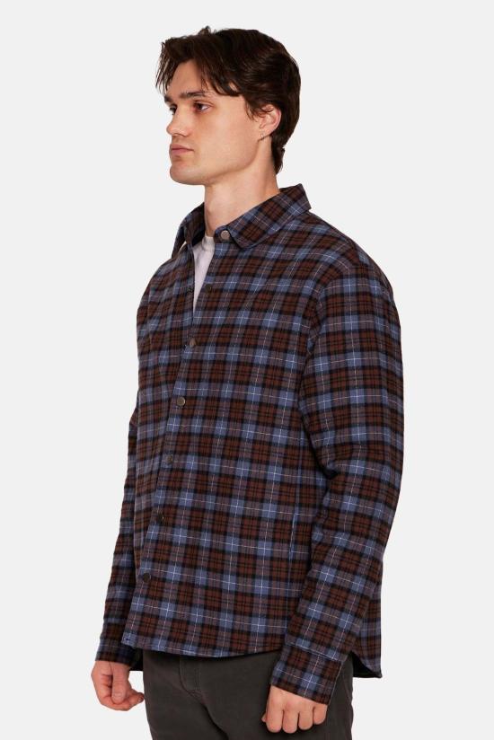  블루&크림 자켓 BCFW24OW11PL MULTI BLUE BROWN PLAID - BLUE&CREAM