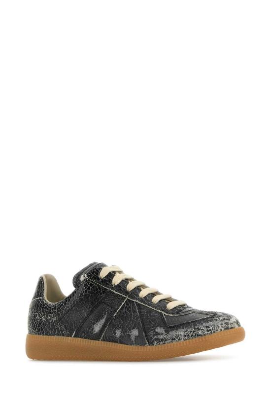  마르지엘라 스니커즈 메종  블랙 가죽  블랙화이트 - MAISON MARGIELA