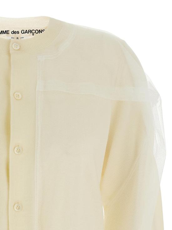  꼼데가르송 가디건 Comme Des Garçons 화이트 울 카디건 - COMME DES GARCONS