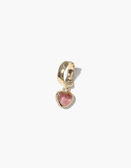  클레드 싱글 이어링 하트 드롭 이어 커프 골드/실버