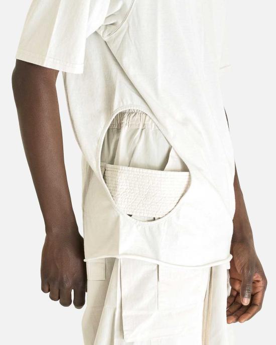  릭 오웬스 반팔 티셔츠 서브휴먼 점보 SS 티 밀크 워시 - RICK OWENS