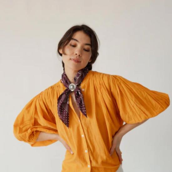 라스트 찬스 텍스타일스 머플러/스카프 라스트 찬스 텍스타일 코튼 데이지 반다나 플럼 - LAST CHANCE TEXTILES