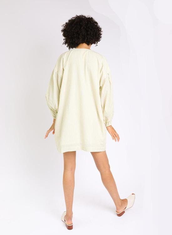  시크 콜렉티브 숏 원피스 Seek Collective Katie Dress Matcha Stripe - SEEK COLLECTIVE