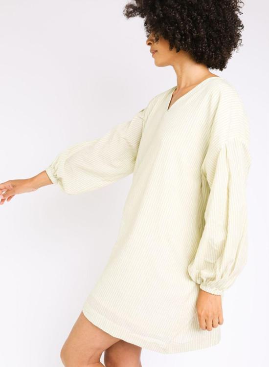  시크 콜렉티브 숏 원피스 Seek Collective Katie Dress Matcha Stripe - SEEK COLLECTIVE