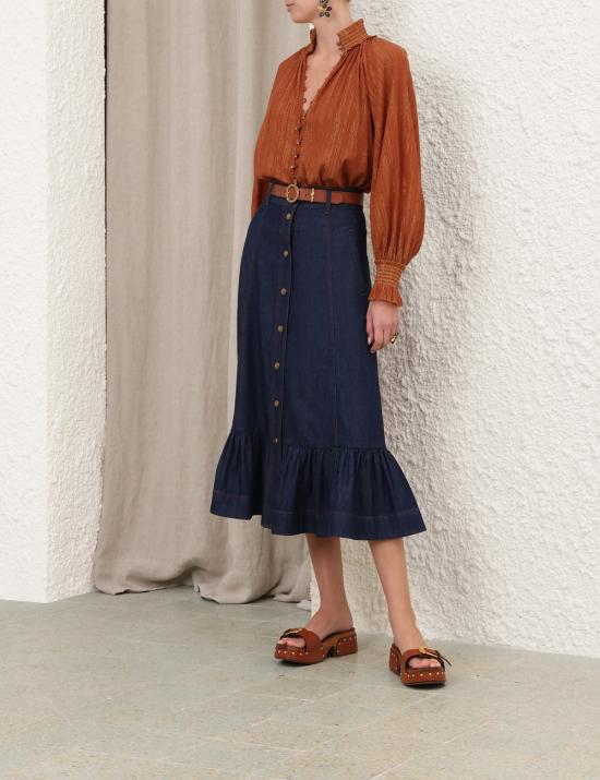 26FW 짐머만 블라우스 9005TSS261 TAN Marrone - ZIMMERMANN
