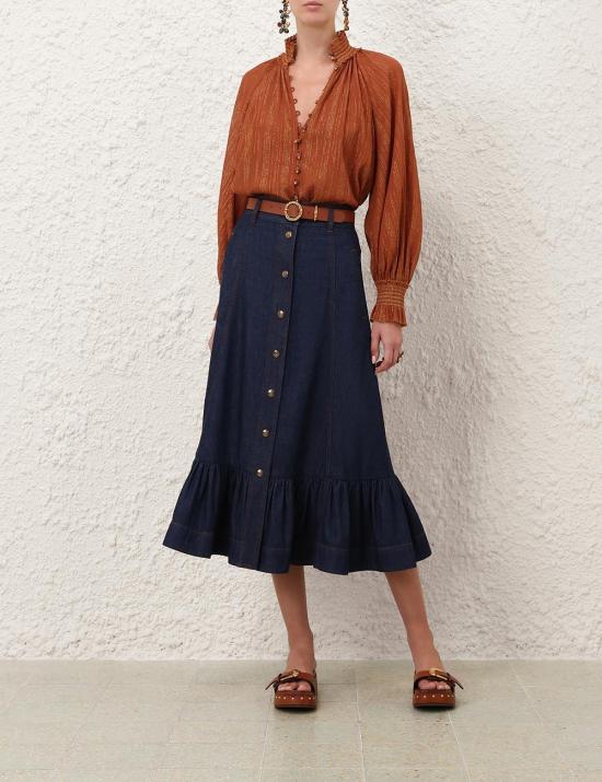 26FW 짐머만 블라우스 9005TSS261 TAN Marrone - ZIMMERMANN