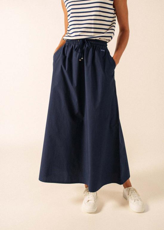  Saint James USA 롱 스커트 세인트 제임스 USA 알바네 코튼 드로스트링 스커트 네이비 - OTHER BRANDS