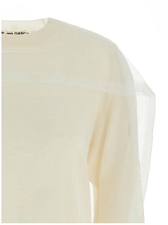  꼼데가르송 가디건 Comme Des Garçons 울 카디건 화이트 - COMME DES GARCONS