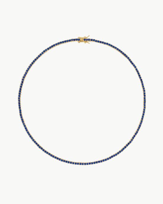  알렉사 리 목걸이/팬던트 네이비 크리스탈 테니스 목걸이 골드