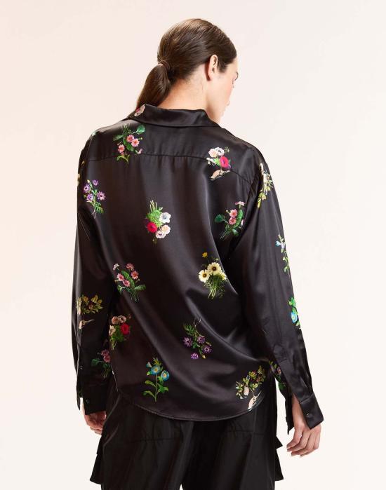  신시아 로리 블라우스 신시아 로울리 소장용 실크 셔츠  블랙 - CYNTHIA ROWLEY