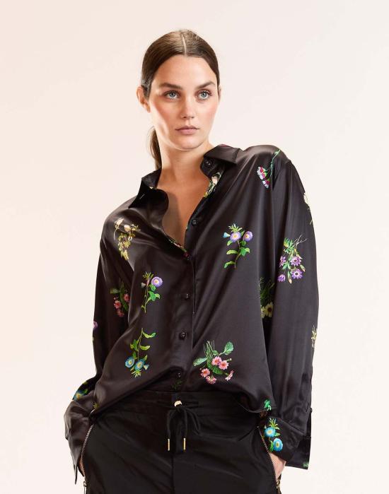  신시아 로리 블라우스 신시아 로울리 소장용 실크 셔츠  블랙 - CYNTHIA ROWLEY