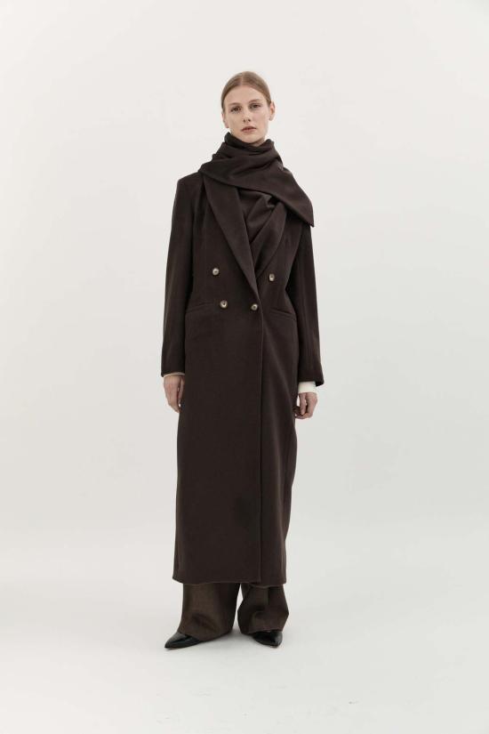  하이드 앤 스톤 코트 페르니엘 울  초콜릿 - HYDE AND STONE