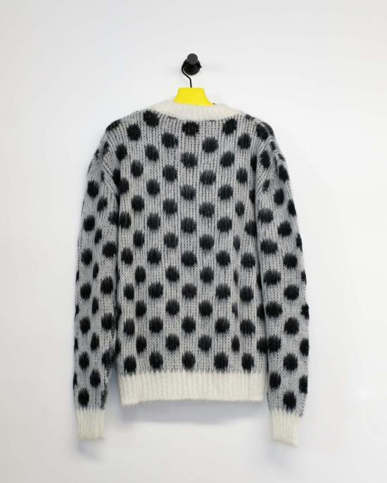  마르니 스웨터 화이트 폴카 도트 모헤어 니트 - MARNI