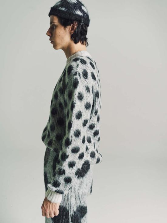  마르니 스웨터 화이트 폴카 도트 모헤어 니트 - MARNI