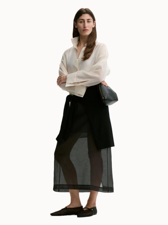  바이말렌비거 셔츠 말레네 비르거 데리스 오르간자 셔츠 소프트 화이트 - BY MALENE BIRGER