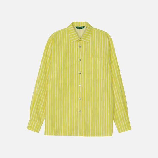  마리메꼬 셔츠 Marimekko 키오스키 셔츠 옐로우 스트라이프 - MARIMEKKO