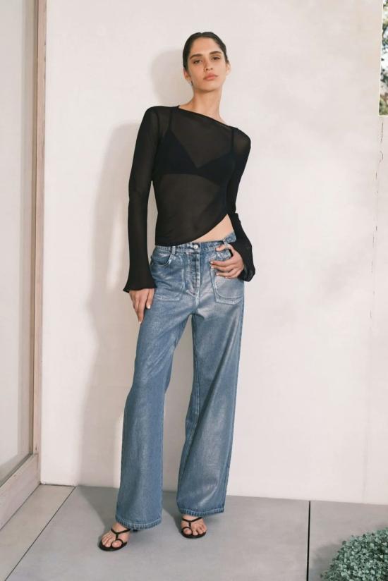  시그니피컨트 아더 데님 팬츠 Significant Other Sabrina Metallic Jean Silver Foil - SIGNIFICANT OTHER