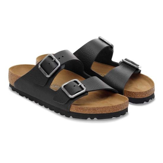  버켄스탁 샌들 애리조나 와이어 버클 가죽 레귤러  빈티지 우드 블랙 - BIRKENSTOCK