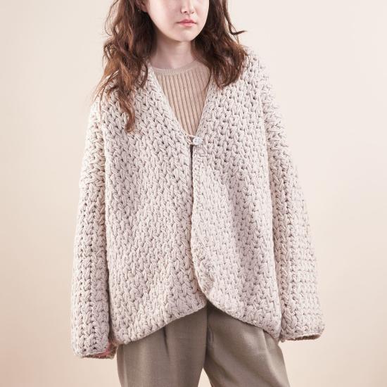  Maydi 가디건 메이디 오버사이즈 메리노 , 깃털 스티치 크로셰 - OTHER BRANDS