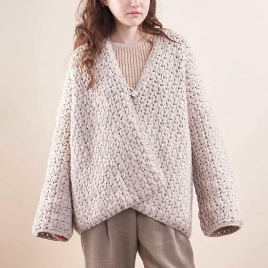  Maydi 가디건 메이디 오버사이즈 메리노 , 깃털 스티치 크로셰 - OTHER BRANDS