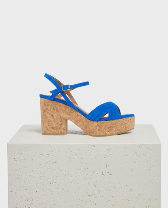  코클리코 샌들 Coclico 봄 여름 2025 Bee Wedge Sandal Azul Fluo Suede