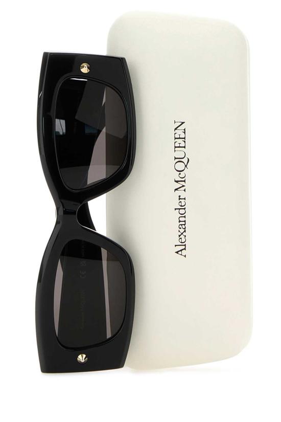  알렉산더 맥퀸 선글라스 블랙 아세테이트 선글라스 - ALEXANDER MCQUEEN