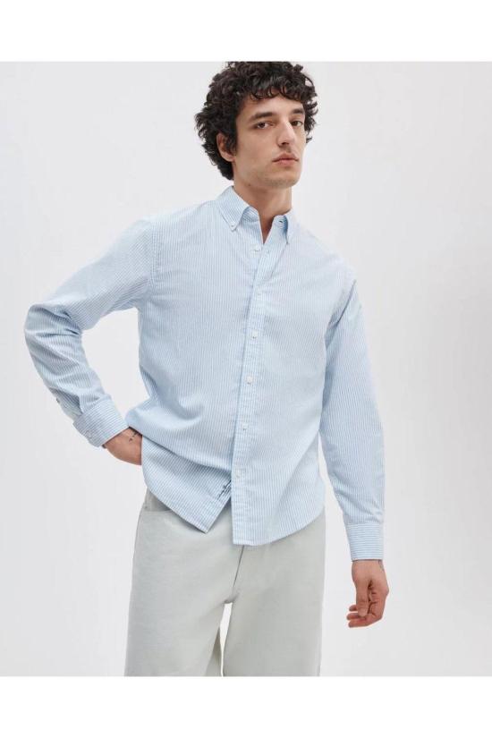  랙앤본 셔츠 Rag & Bone Rb 클래식 옥스포드  Lb 라이트 블루 스트라이프 - RAG & BONE