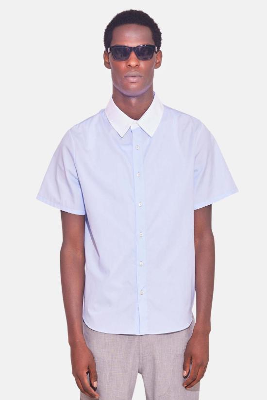  블루&크림 셔츠 WVBCM2483T PALE BLUE WHITE COLLAR