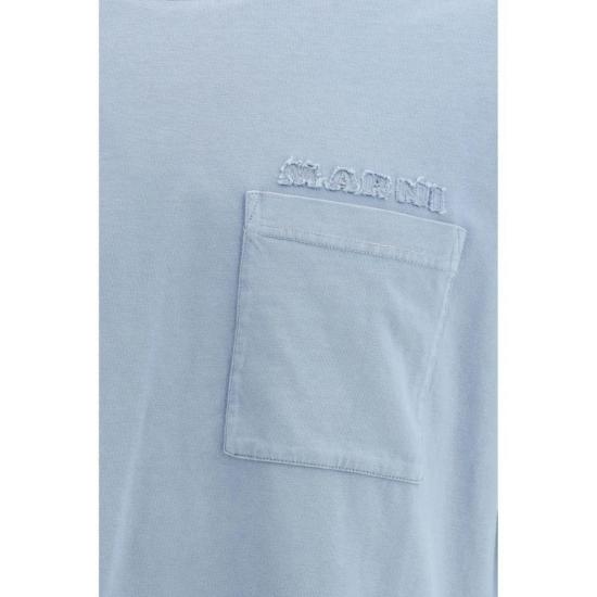 26SS 마르니 반팔 티셔츠 코튼 티셔츠 블루 - MARNI