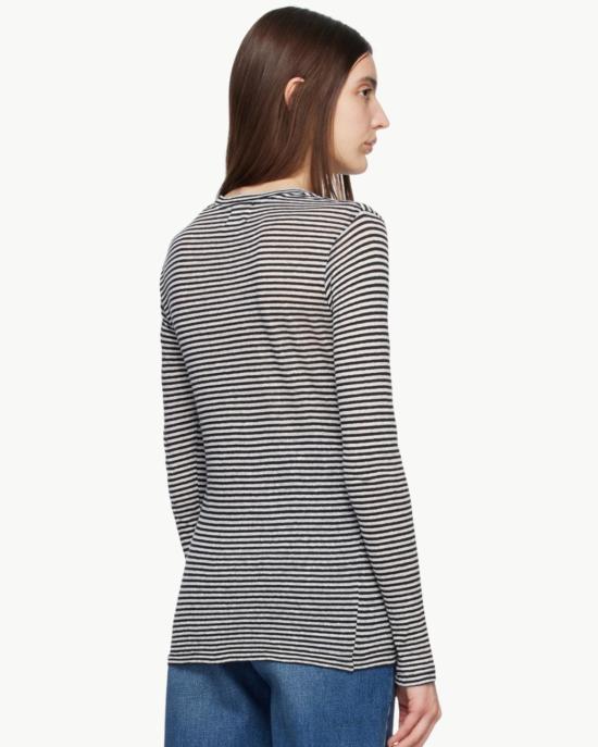  이자벨마랑 긴팔 티셔츠 Isabel Marant Kaaron 티셔츠 블랙/화이트 - ISABEL MARANT