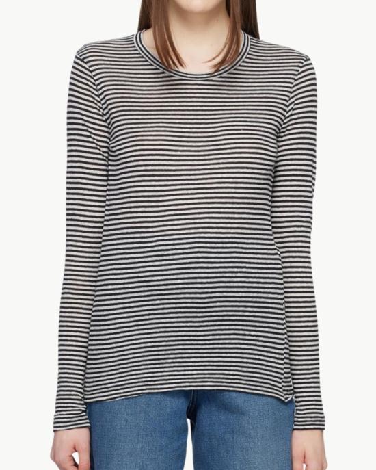  이자벨마랑 긴팔 티셔츠 Isabel Marant Kaaron 티셔츠 블랙/화이트 - ISABEL MARANT