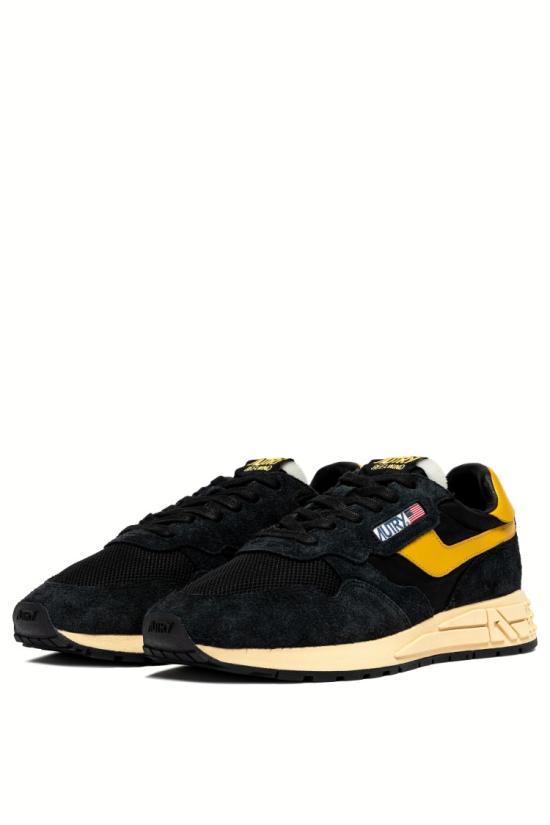 25FW 오트리 릴윈드 로우 나일론 스웨이드 스니커즈 WWLM UT21BLK YELLOW Black - AUTRY