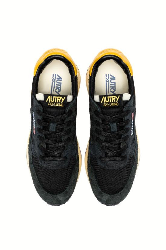 25FW 오트리 릴윈드 로우 나일론 스웨이드 스니커즈 WWLM UT21BLK YELLOW Black - AUTRY