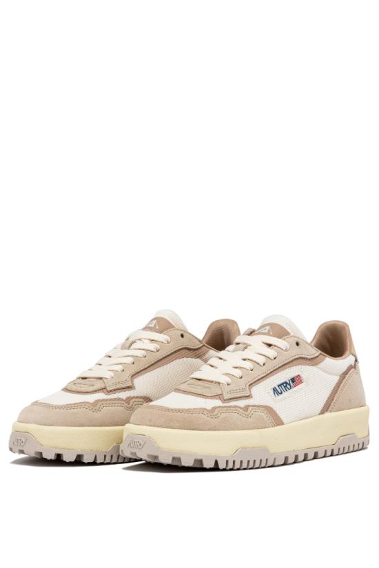 25SS 오트리 WILDPACE 로우 스니커즈 코듀라 앤 가죽 LDLW AK03WHIS SAND Neutrals - AUTRY